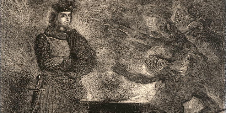 Eugène Delacroix (1798–1863), Macbeth befragt die Hexen