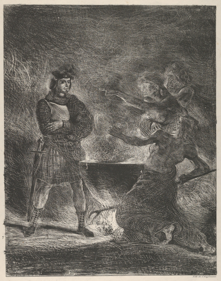 Eugène Delacroix, Macbeth consulant les sorcières, 1825